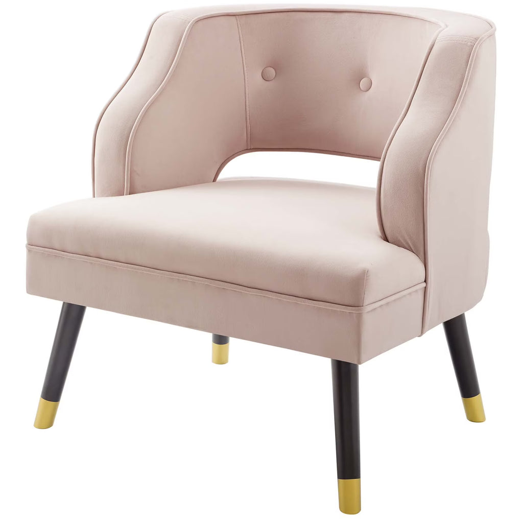 Pink Velvet Accent Armchair C1615
