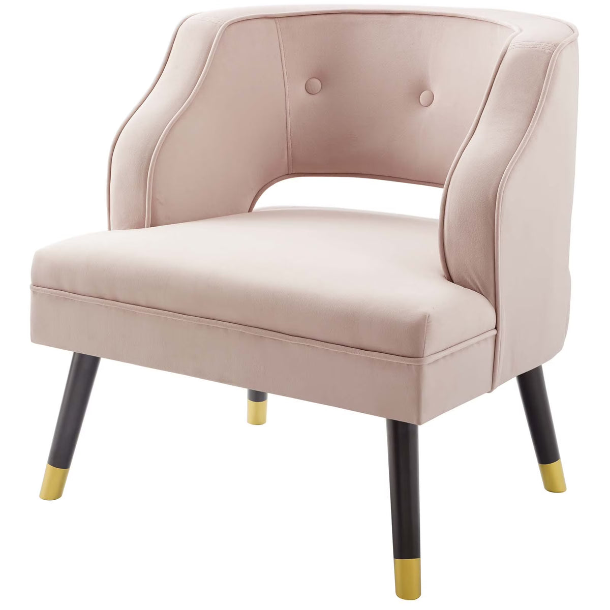 Pink Velvet Accent Armchair C1615