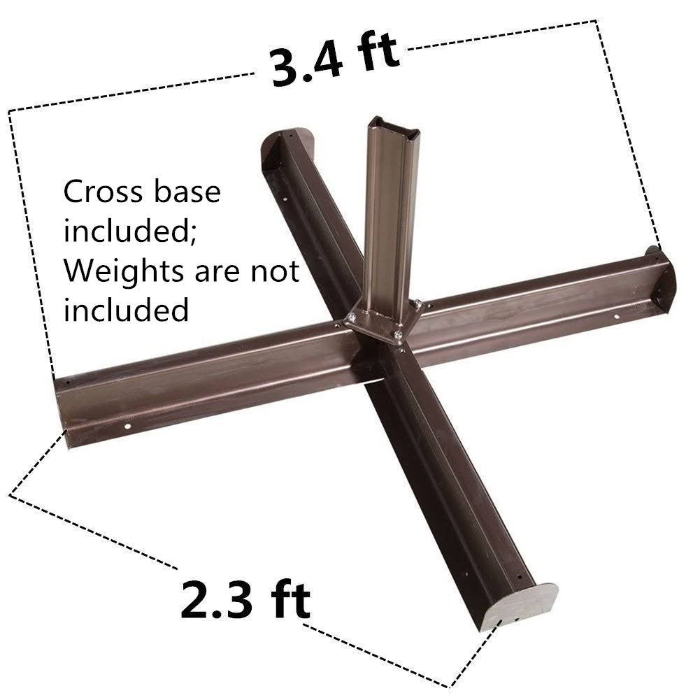 Brown Cantilever Umbrella with Cross Base H969838