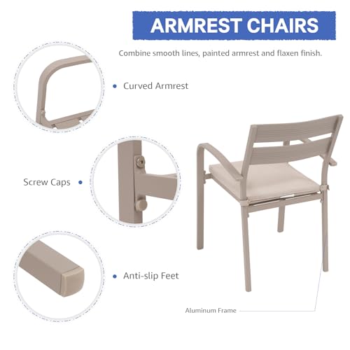 Aluminum 4-Piece Patio Dining Chairs with Cushions P6011