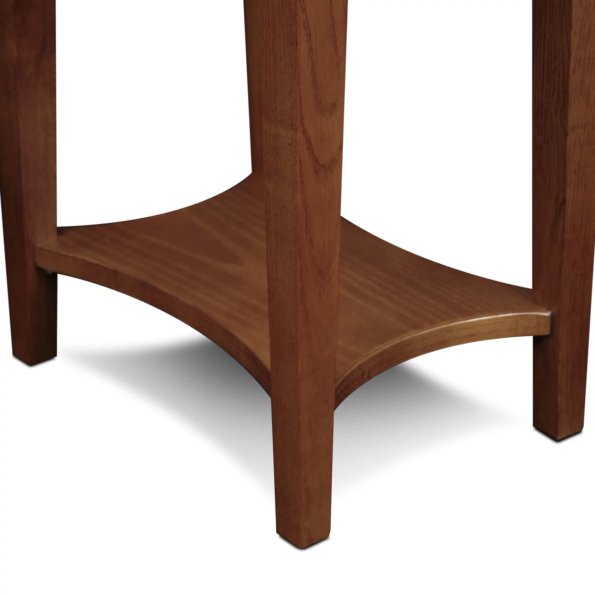One Drawer Oval Side Table with Shelf F6876