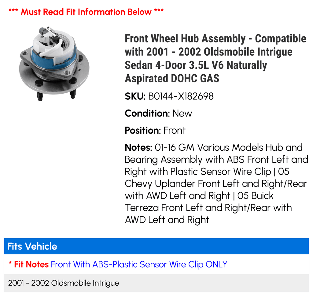 Front Wheel Hub Assembly V748827
