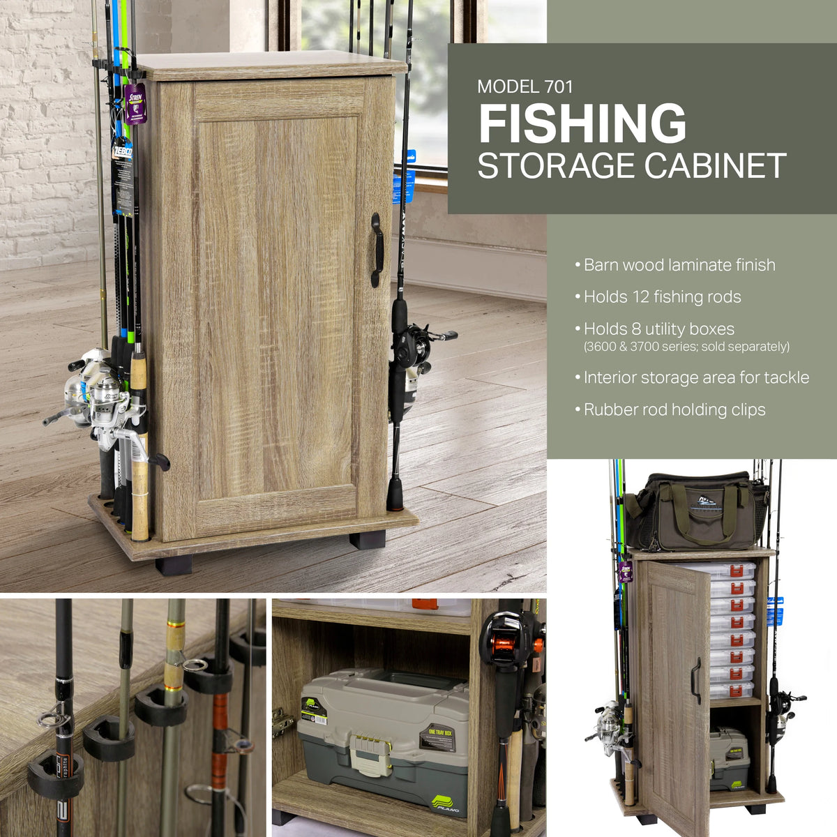 Fishing Storage Rod Holder with Cabinet B12561