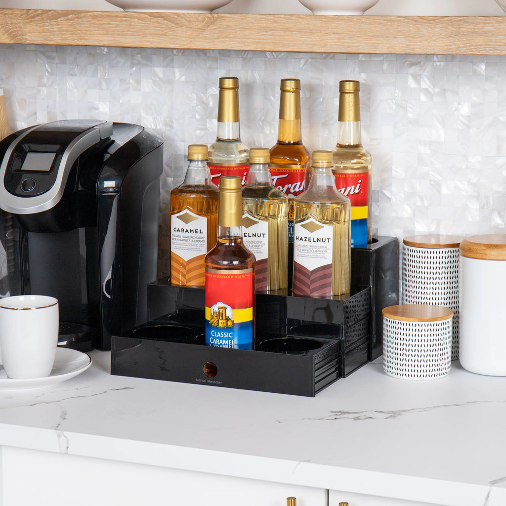 9 Compartment Black Syrup Bottle Holder V87839