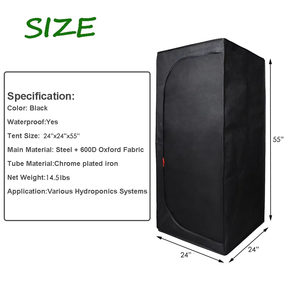 24"x24"x55" Grow Tent Kit with LED Grow Light & Inline Fan O817980