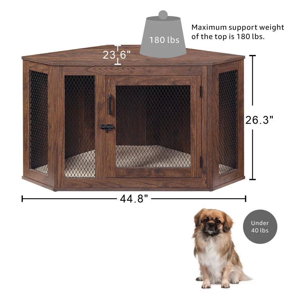 Corner Dog Crate with Cushion A375