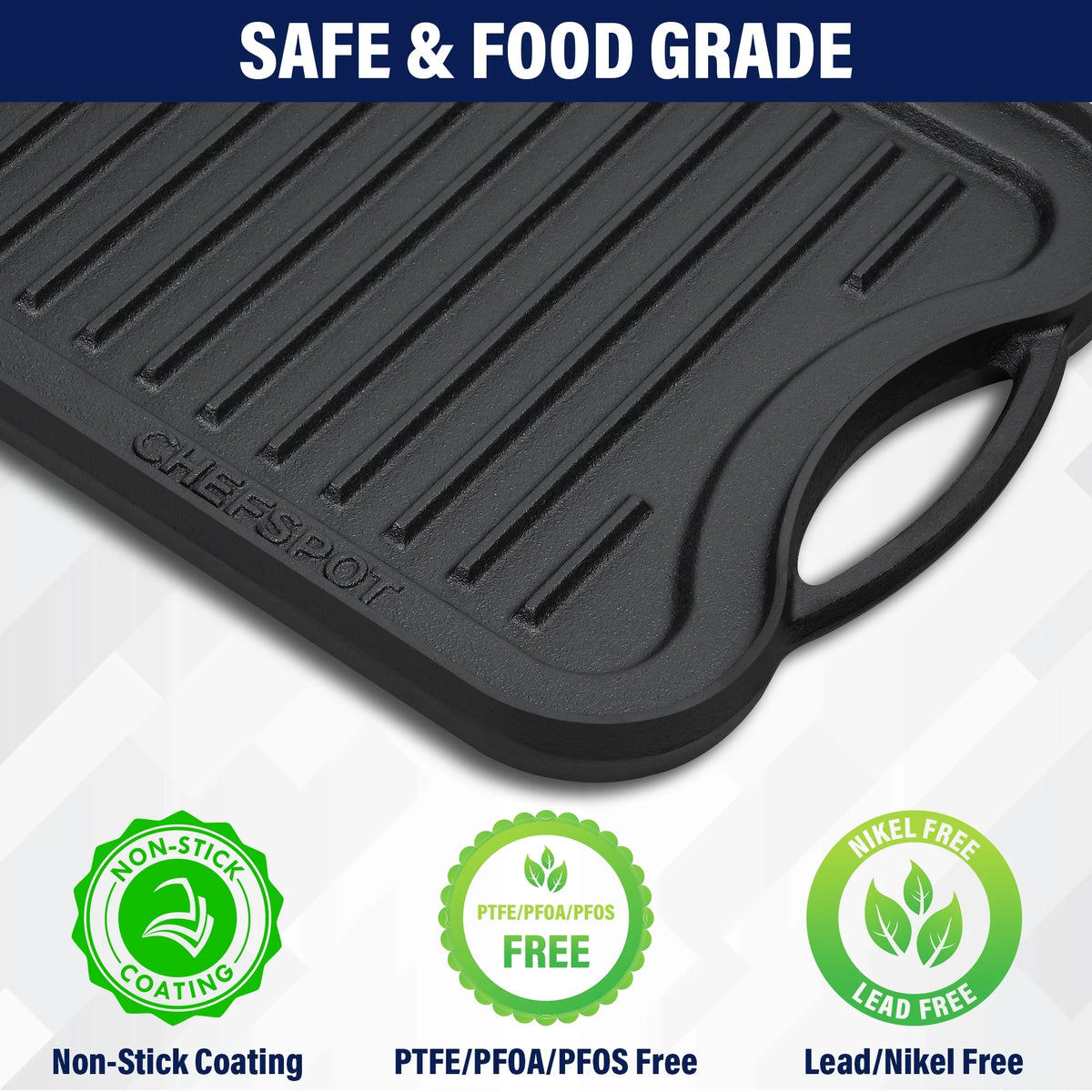 Preseasoned Cast Iron Reversible Griddle Plate Pan S198832