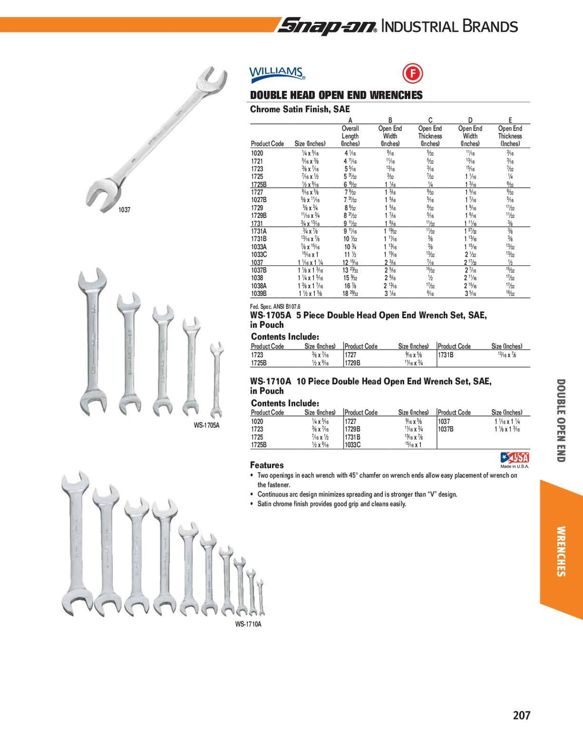 Chrome Satin Finish Open End Wrench 1-1/2x22 x 1-5/8x22 Z58386