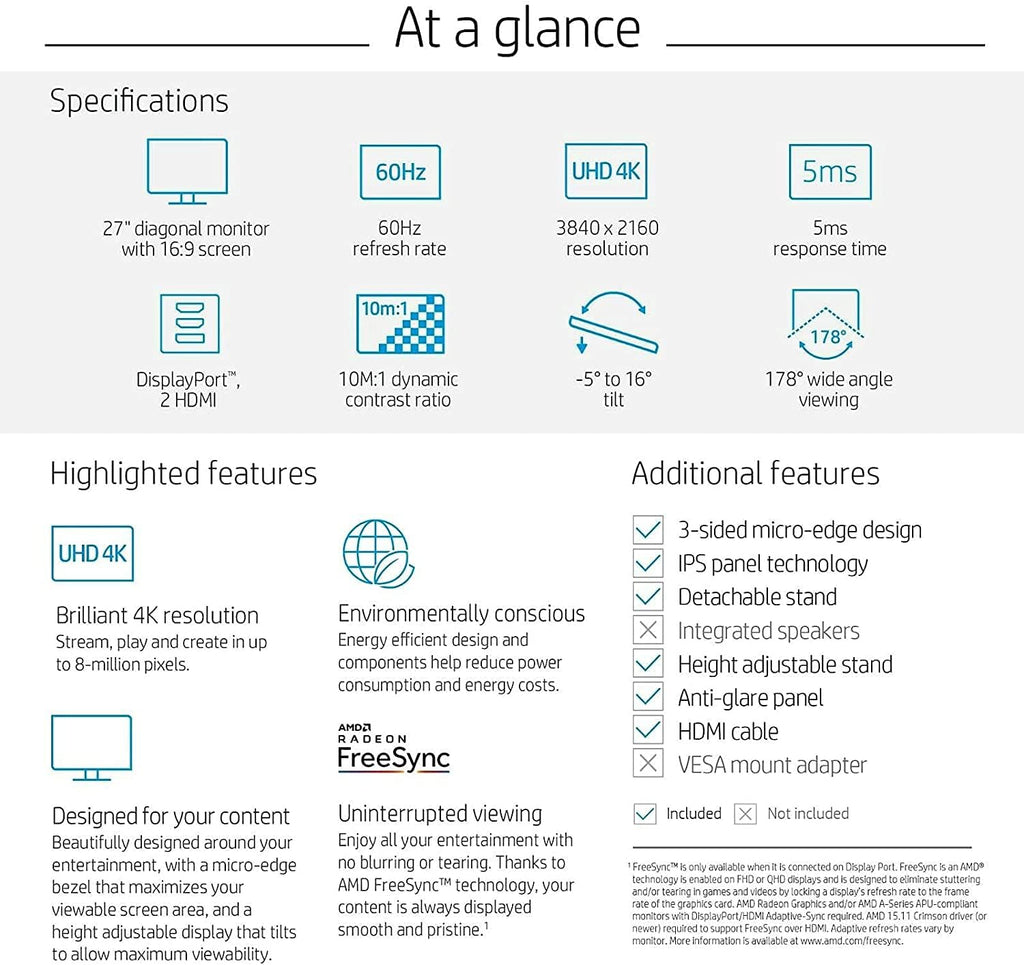 27 4K UHD IPS Monitor with HDMI and DisplayPort K2594