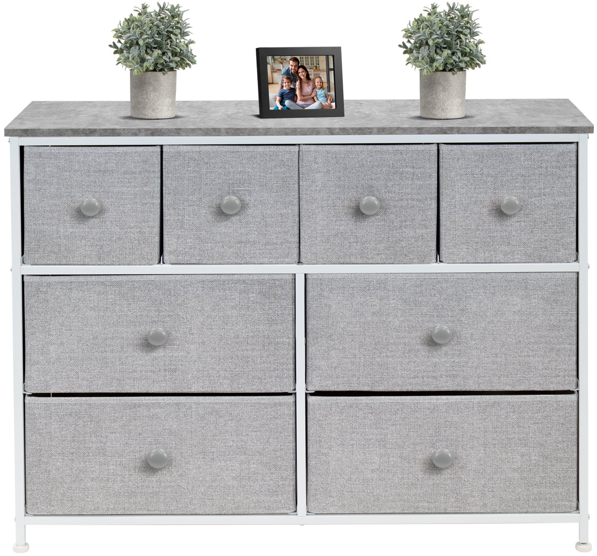 Black 8 Drawer Fabric Storage Dresser Q26619