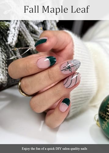Semi Cured Gel Nail Strips French Snowflake 20 Pcs P855534