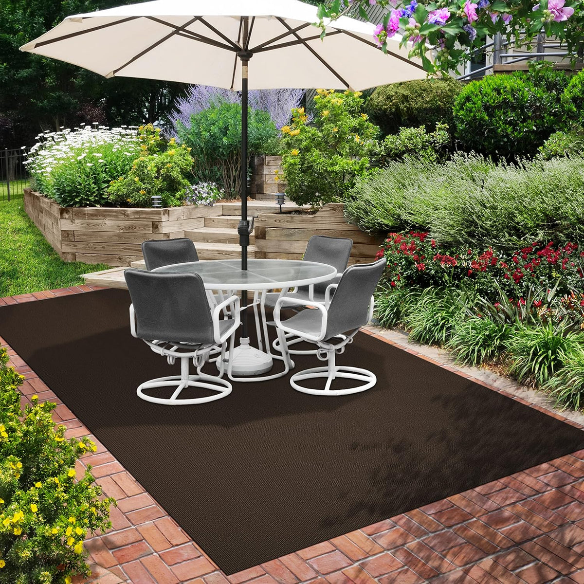 Dark Brown 6 Feet x 20 Feet Indoor Outdoor Carpet with Rubber Backing Z792