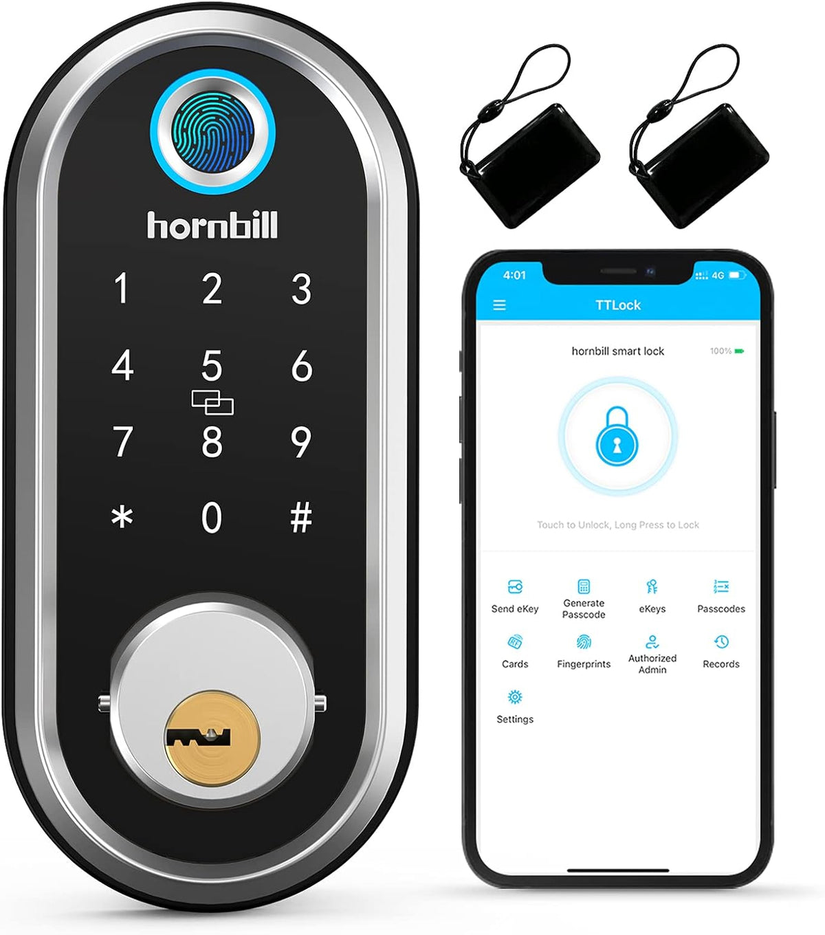 Fingerprint Deadbolt Smart Lock with Touchscreen Keypad N502