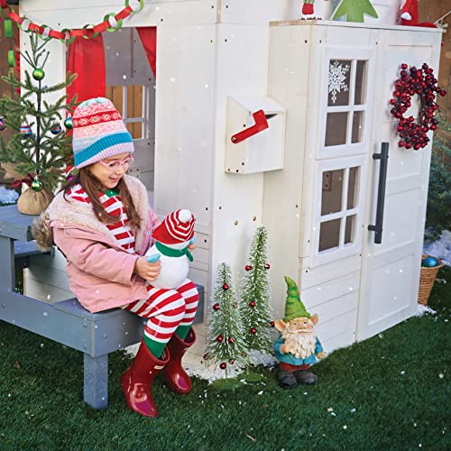 Modern Outdoor Wooden Playhouse with Picnic Table, Mailbox and Outdoor Grill N949