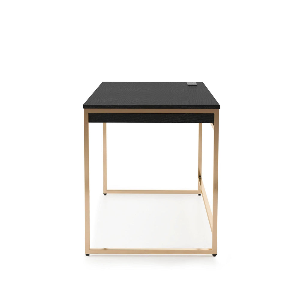 Black 48-Inch Desk with USB Ports F26124