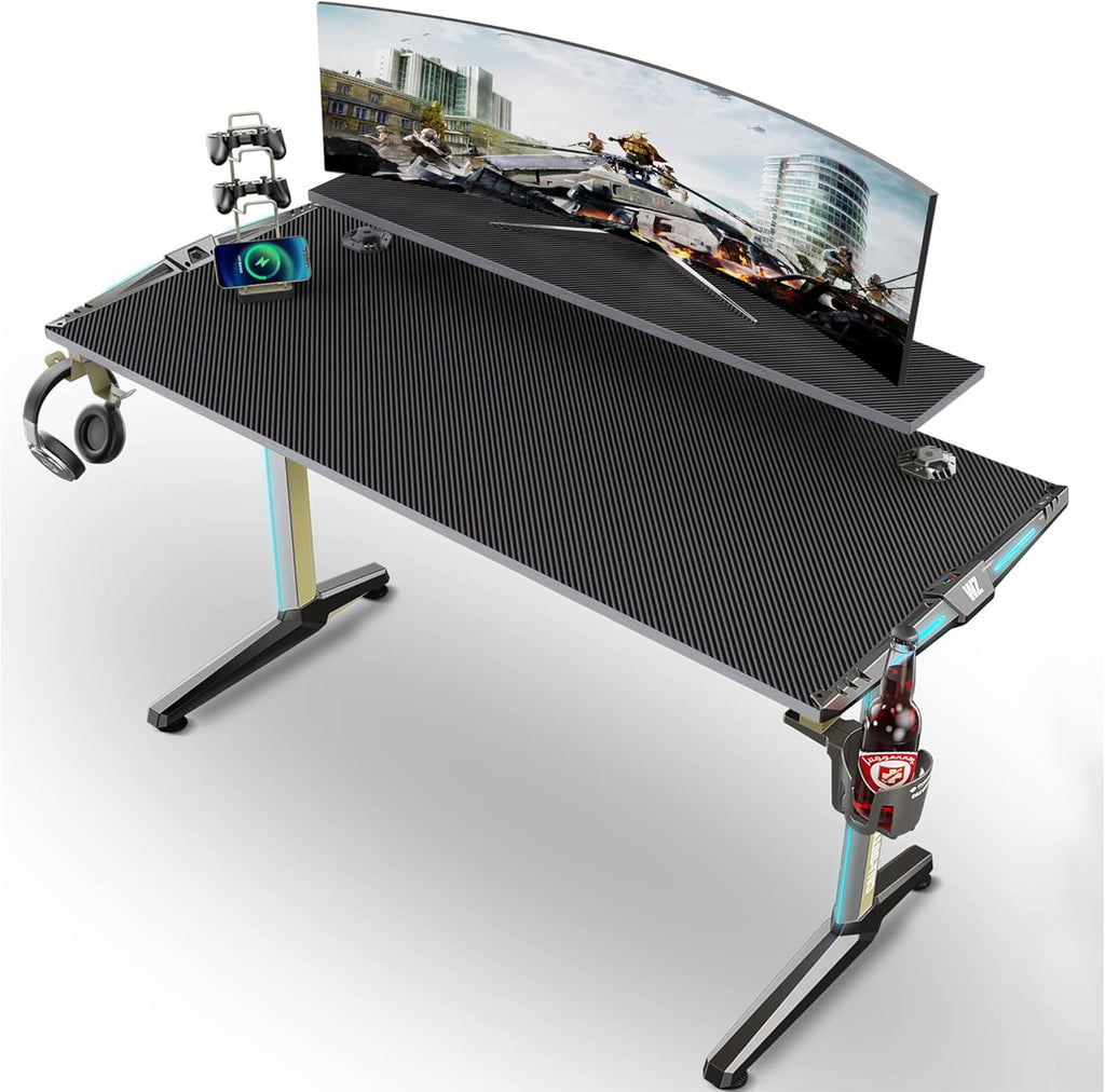 55 Inch Gaming Desk with RGB Led Lights B224