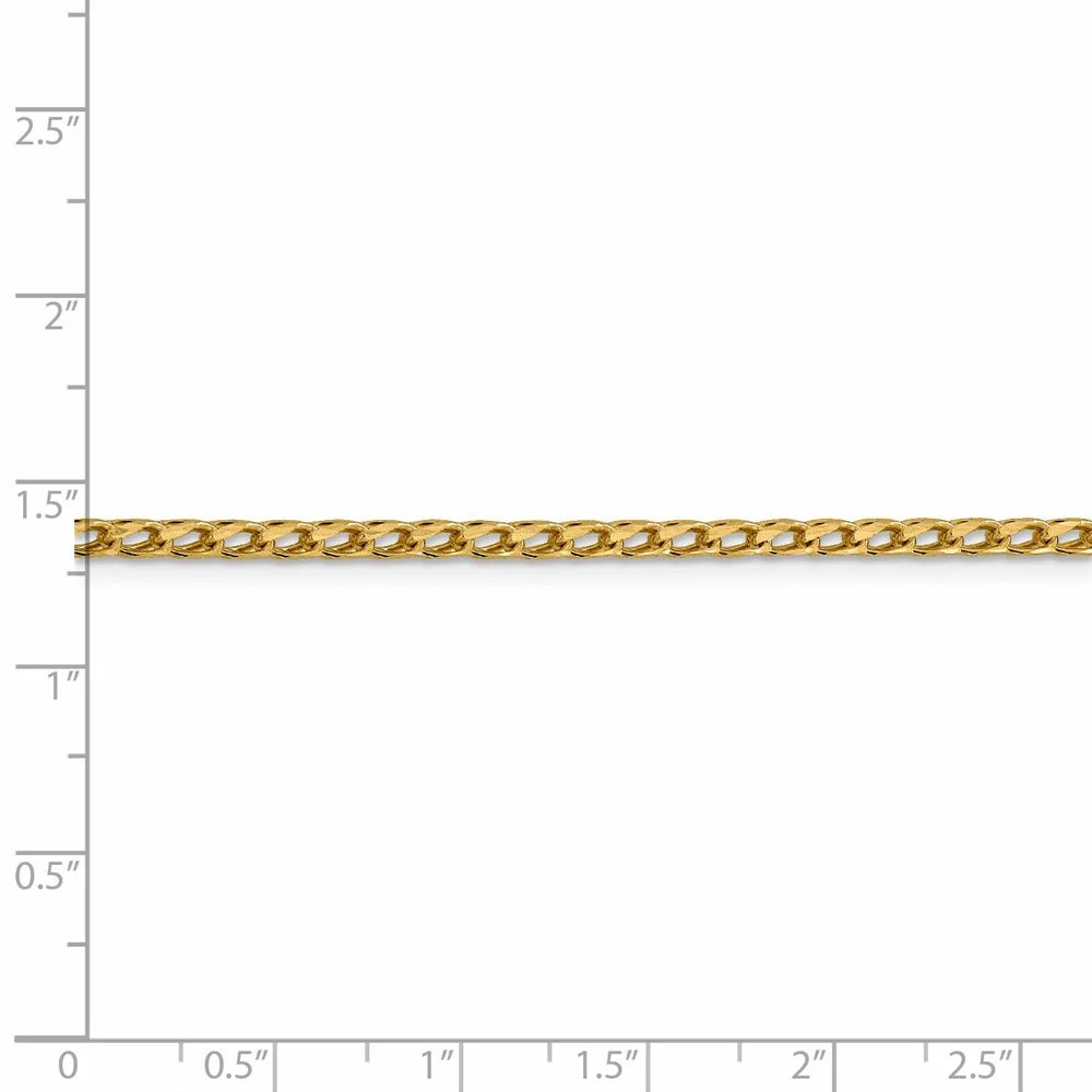 14kt Yellow Gold Diamond Cut Open Franco Chain 18 inch Z8989