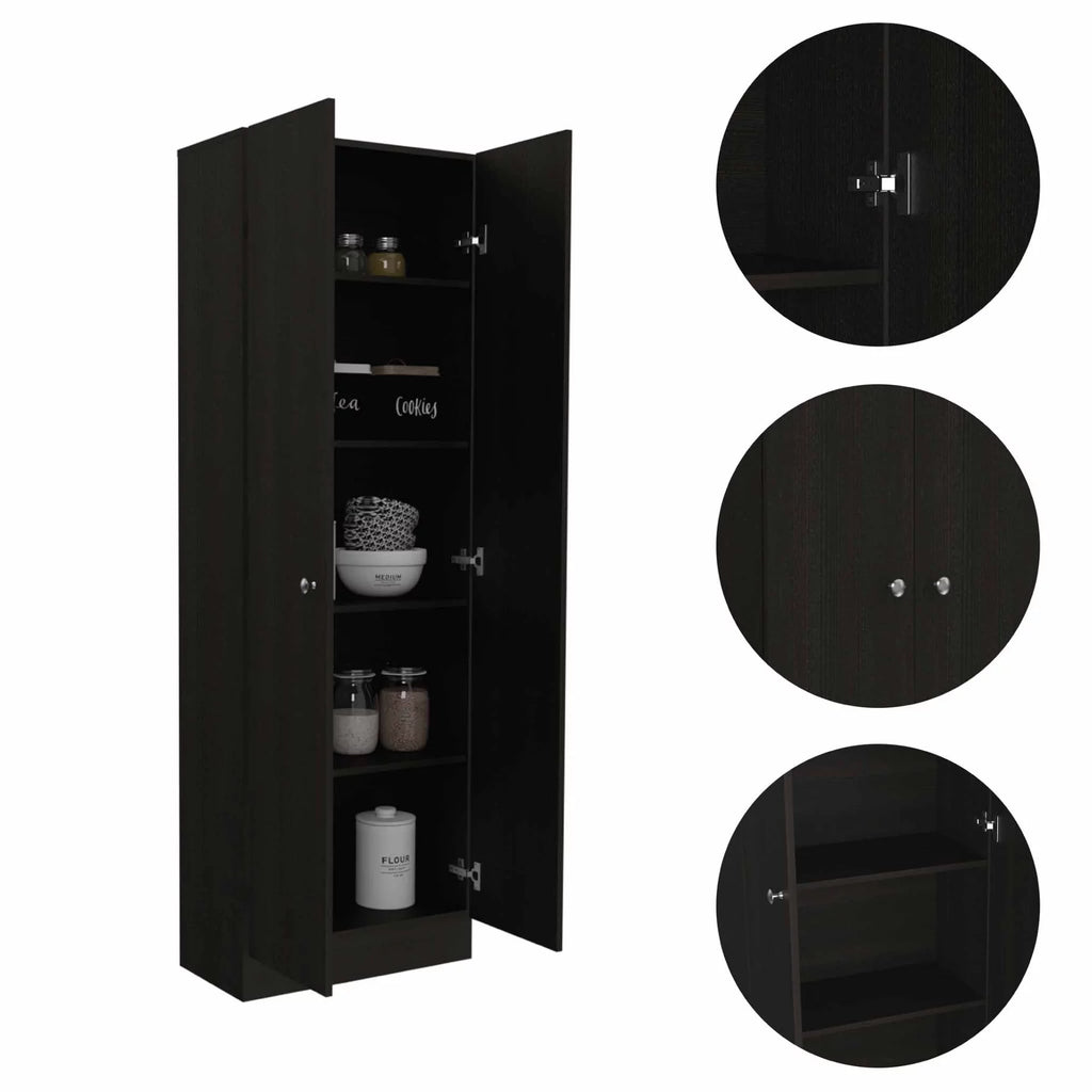 Dark Brown & Black Double Door Cabinet X3529