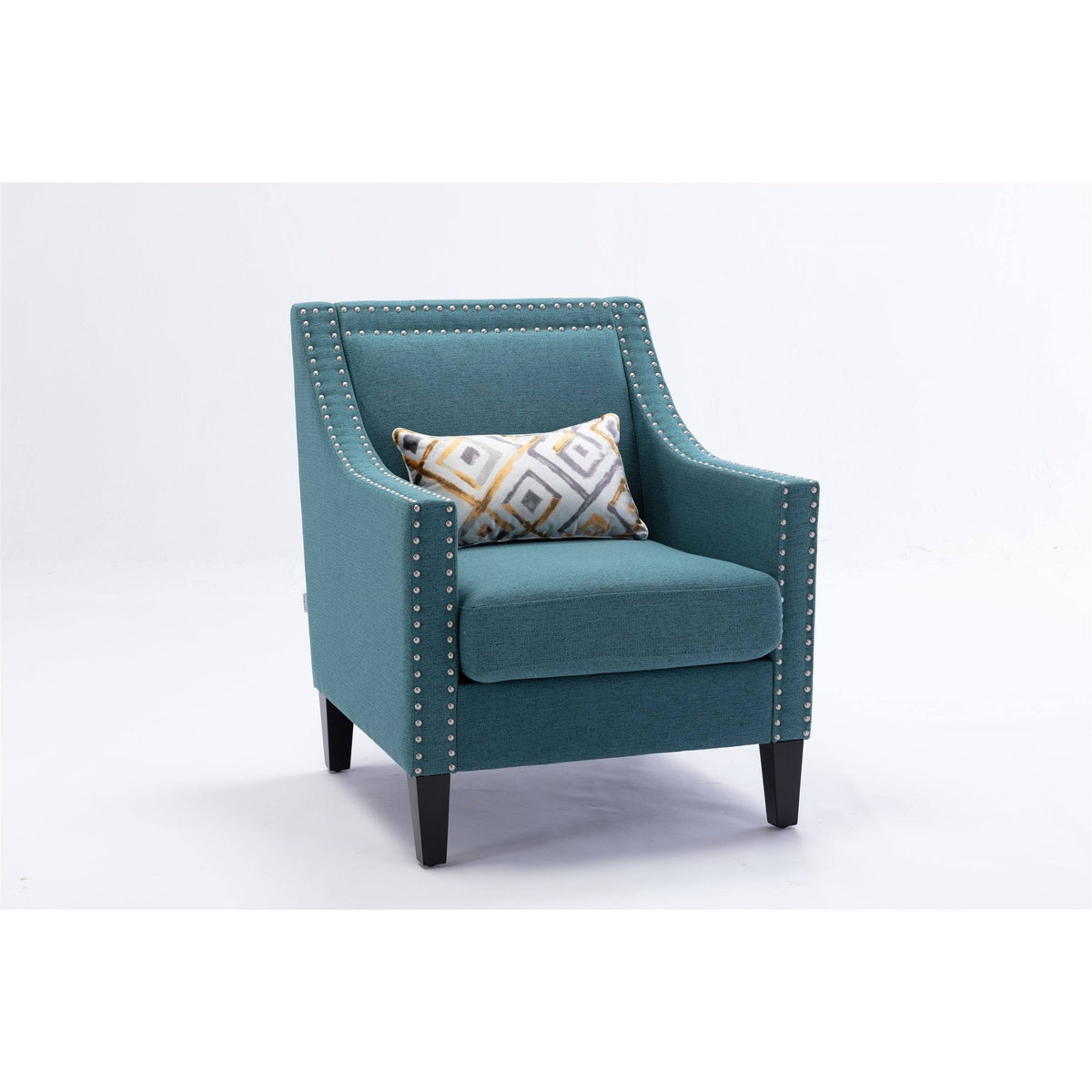 Orange Accent Armchair with Solid Wood Legs E517