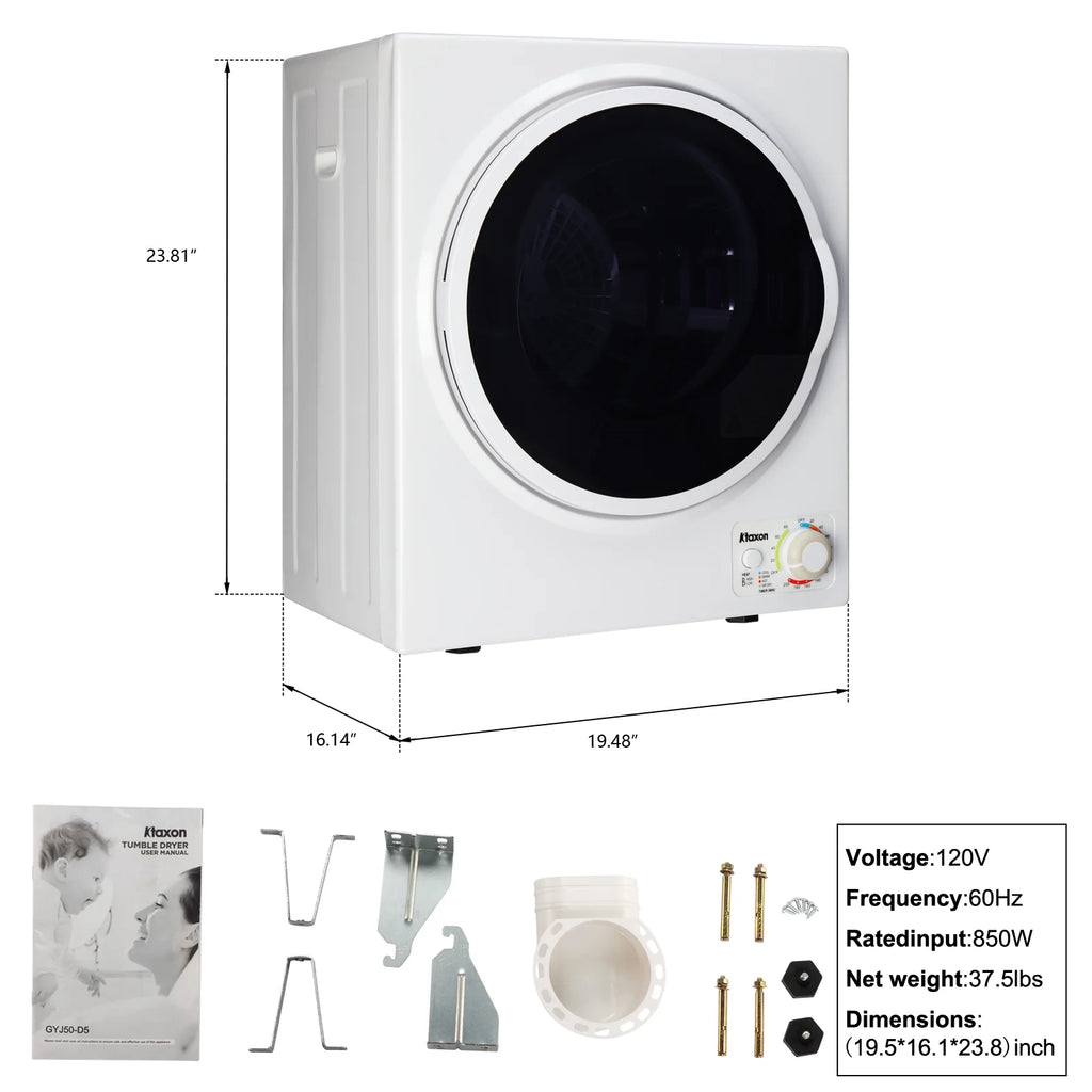 1.6 cu. ft. Compact Electric Dryer White C959125