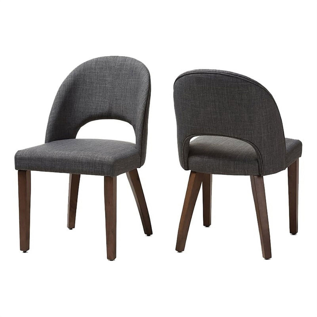 18.5" Mid-Century Fabric Dining Side Chair in Dark Gray (Set of 2) K544