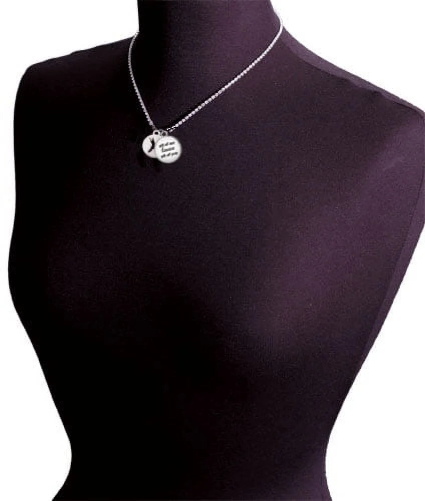 Silvertone Infinity Ring Necklace R448