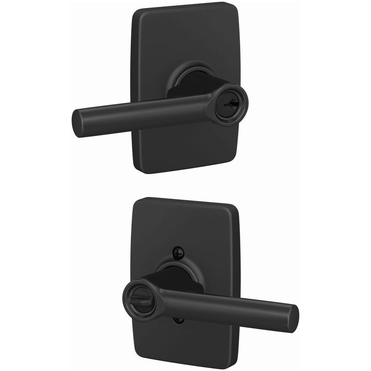 Matte Black Door Lever Set B6591