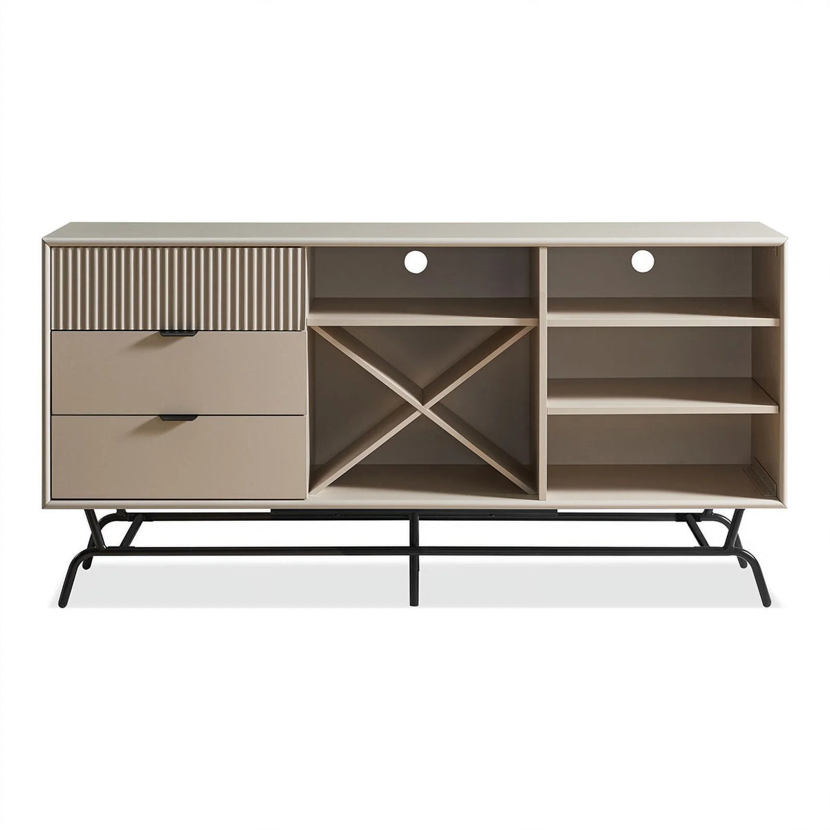 Light Taupe and Black Wood Buffet P2382