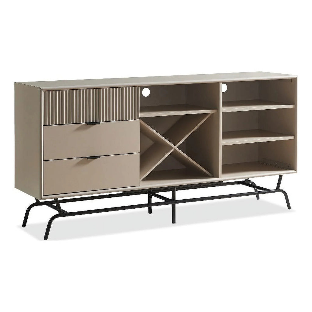 Light Taupe and Black Wood Buffet P2382