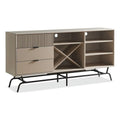 Light Taupe and Black Wood Buffet P2382