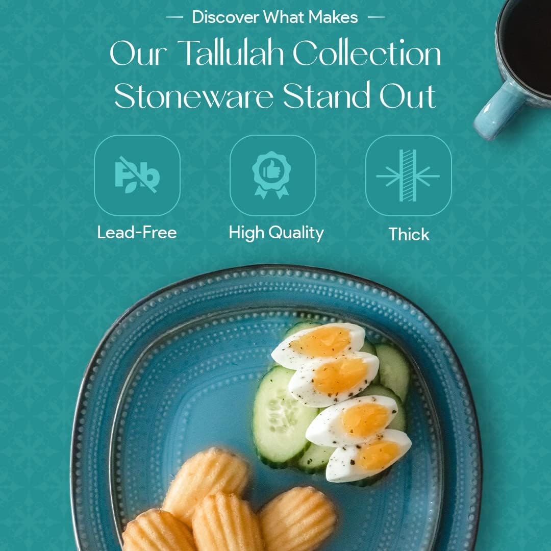 16-Piece Teal Stoneware Dinnerware Set U3105