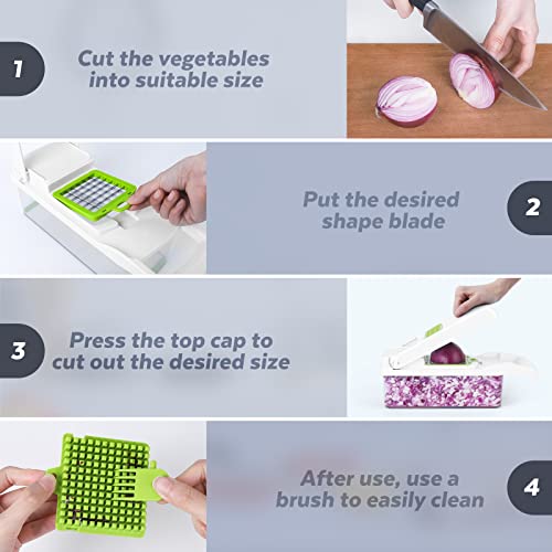 14 in 1 Multifunctional Vegetable Chopper with 8 Blades (Grey) G58686