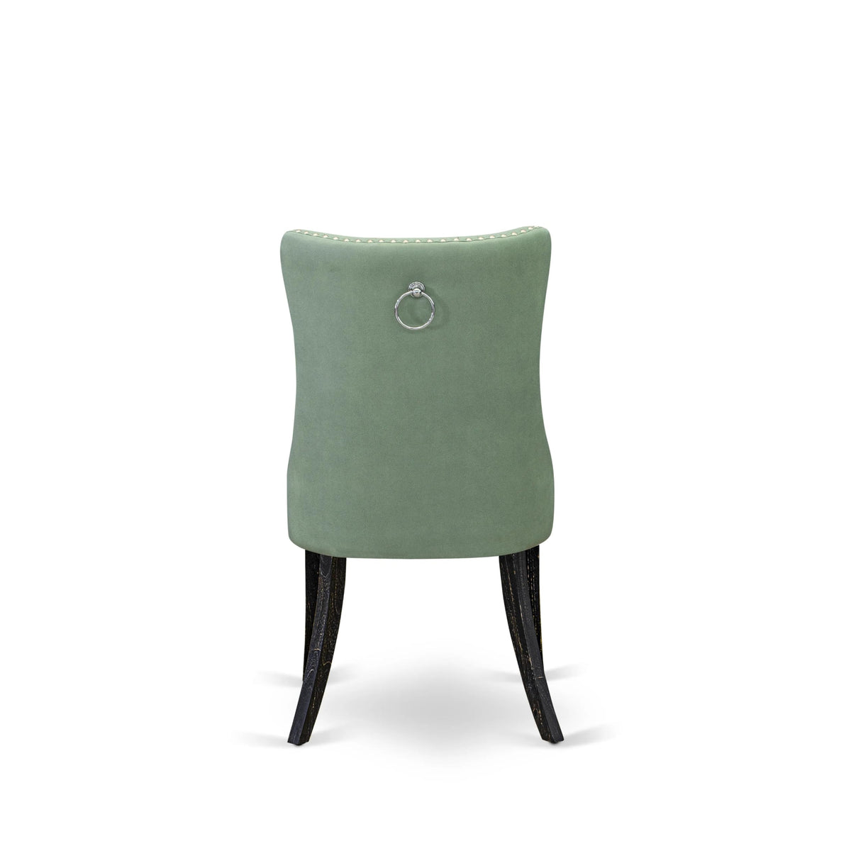 Button Tufted Nailhead Willow Green Polyester Upholstered Dining Chairs, Set of 2 E271670