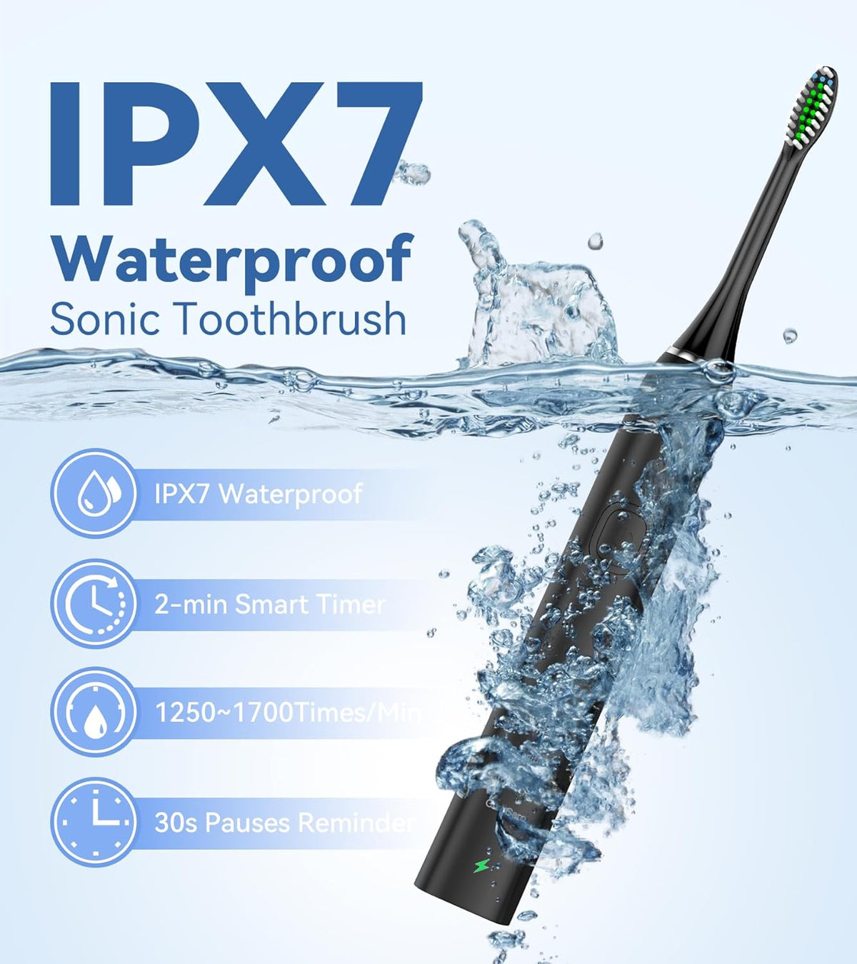600ML Water Flosser with 7 Jet Tips, 10 Adjustable Water Pressure, 5 Toothbrush Heads Q277679