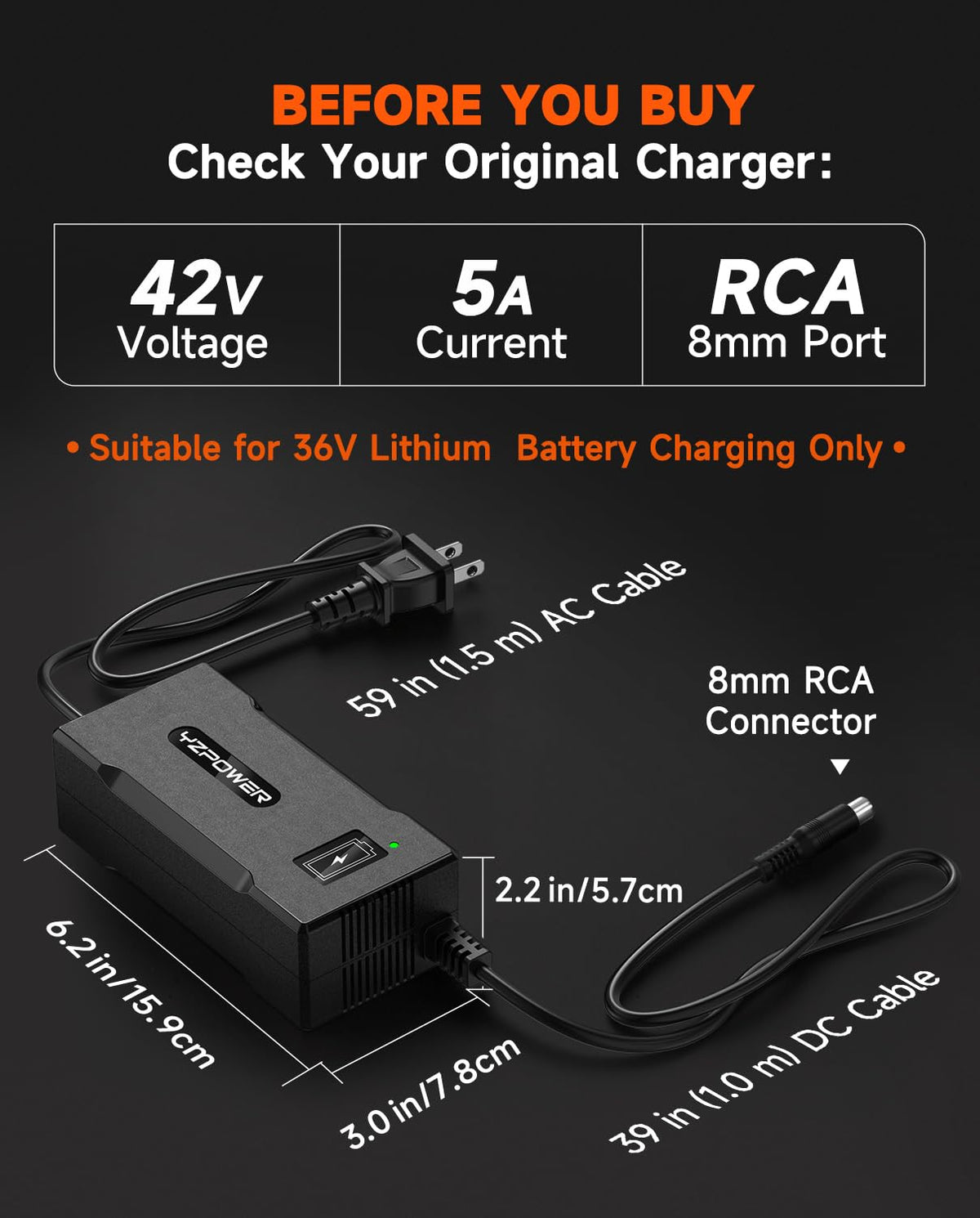 42V 5A Scooter Lithium Battery Charger T8425