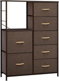 Gray 7 Drawer Vertical Dresser Storage Tower O1465