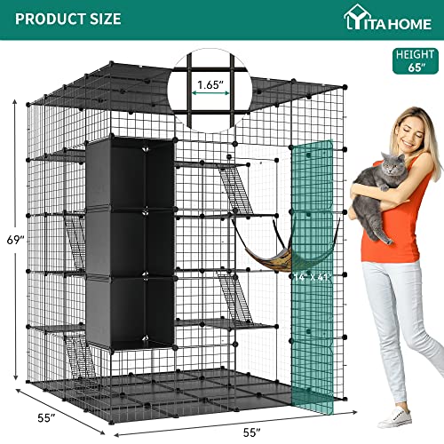 Large Cat Cage with Roof Hammock Platforms F6957