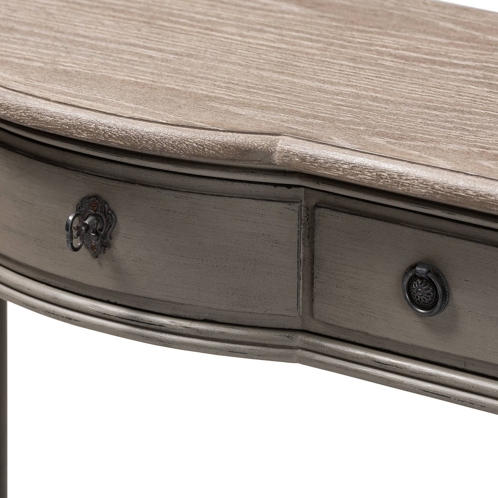 Gray 1-Drawer Wood Console Table Y76064