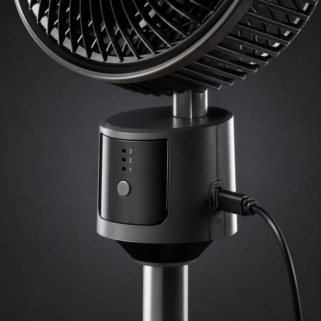 Pedestal Fan with USB Power, 3 Speed Quiet Floor Fan F157