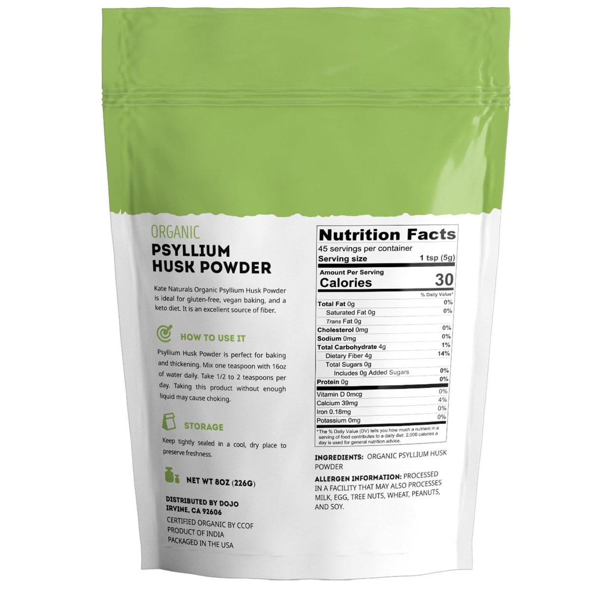 Organic Psyllium Husk Powder 8oz I398679
