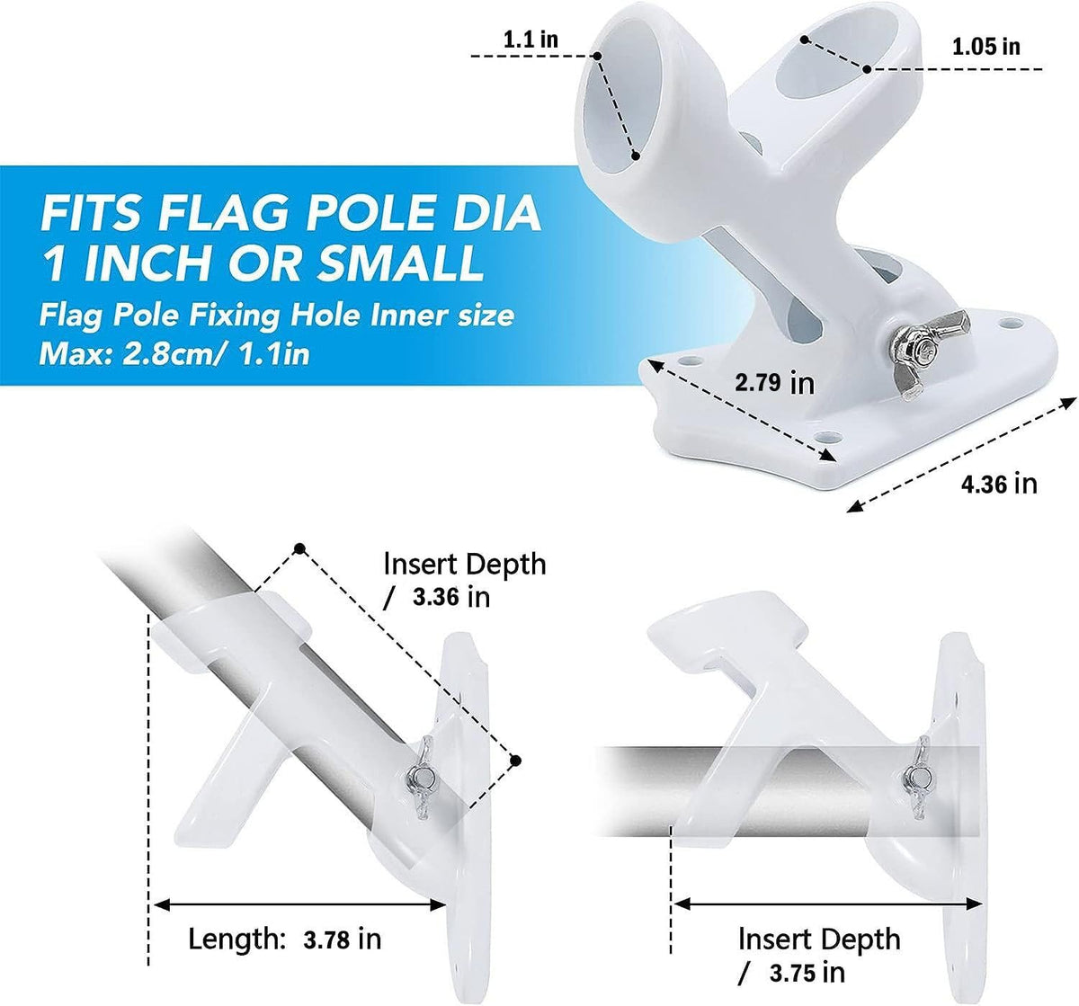 Heavy Duty Aluminum Flag Pole Holder D473