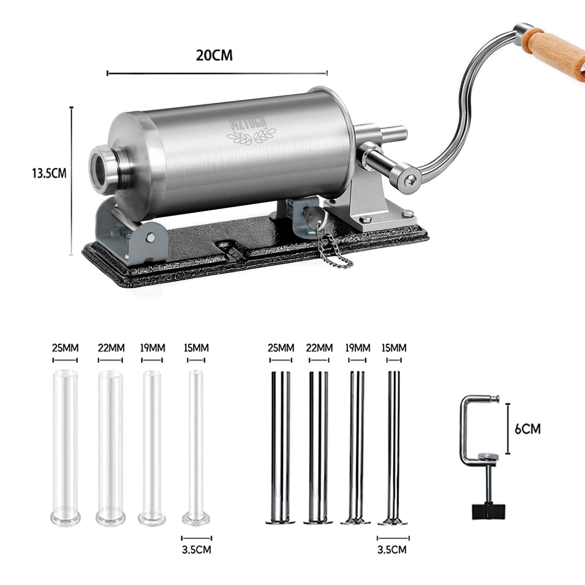 2.5LB Steel Sausage Stuffer with 8 Stuffing Tubes I56091