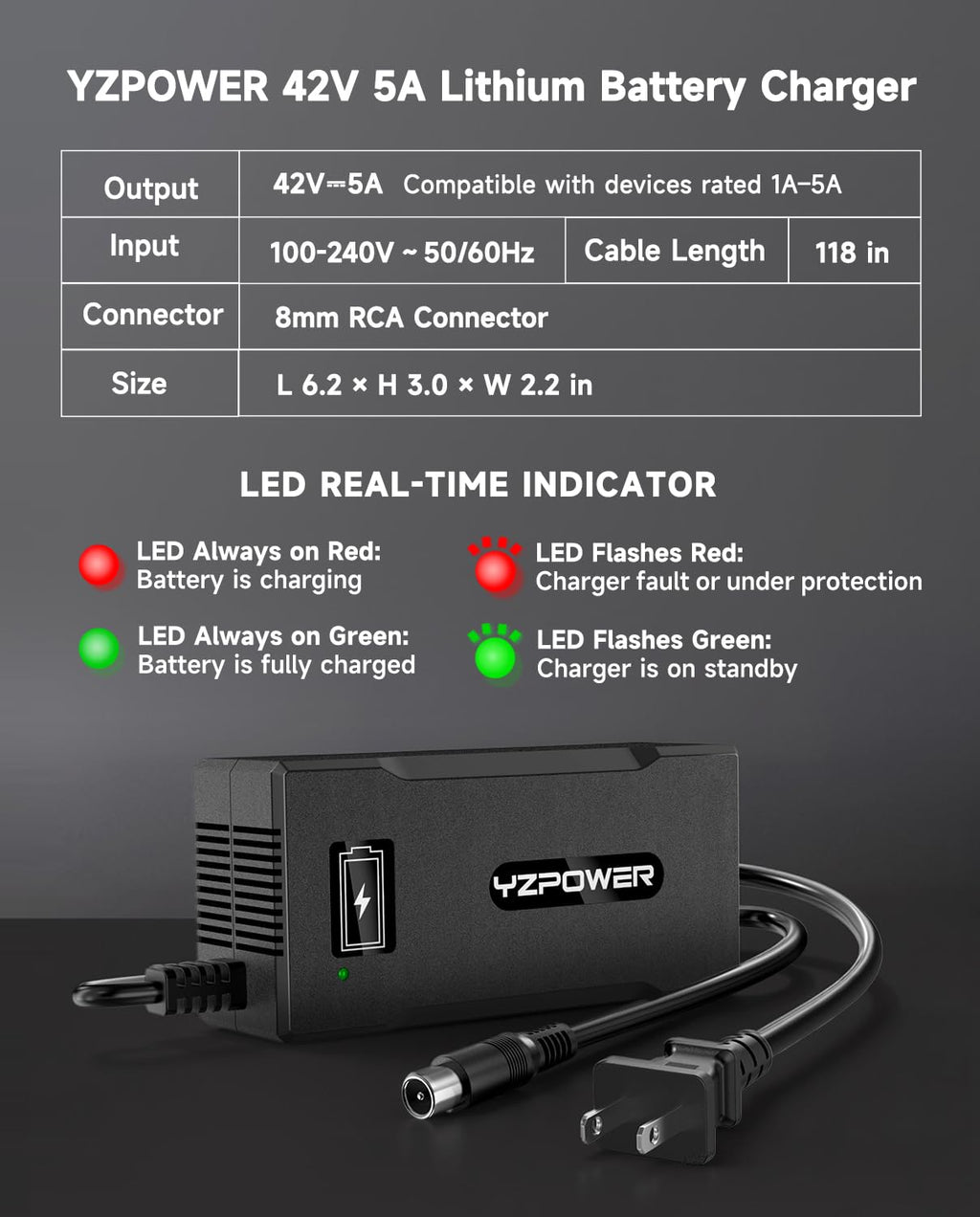 42V 5A Scooter Lithium Battery Charger T8425
