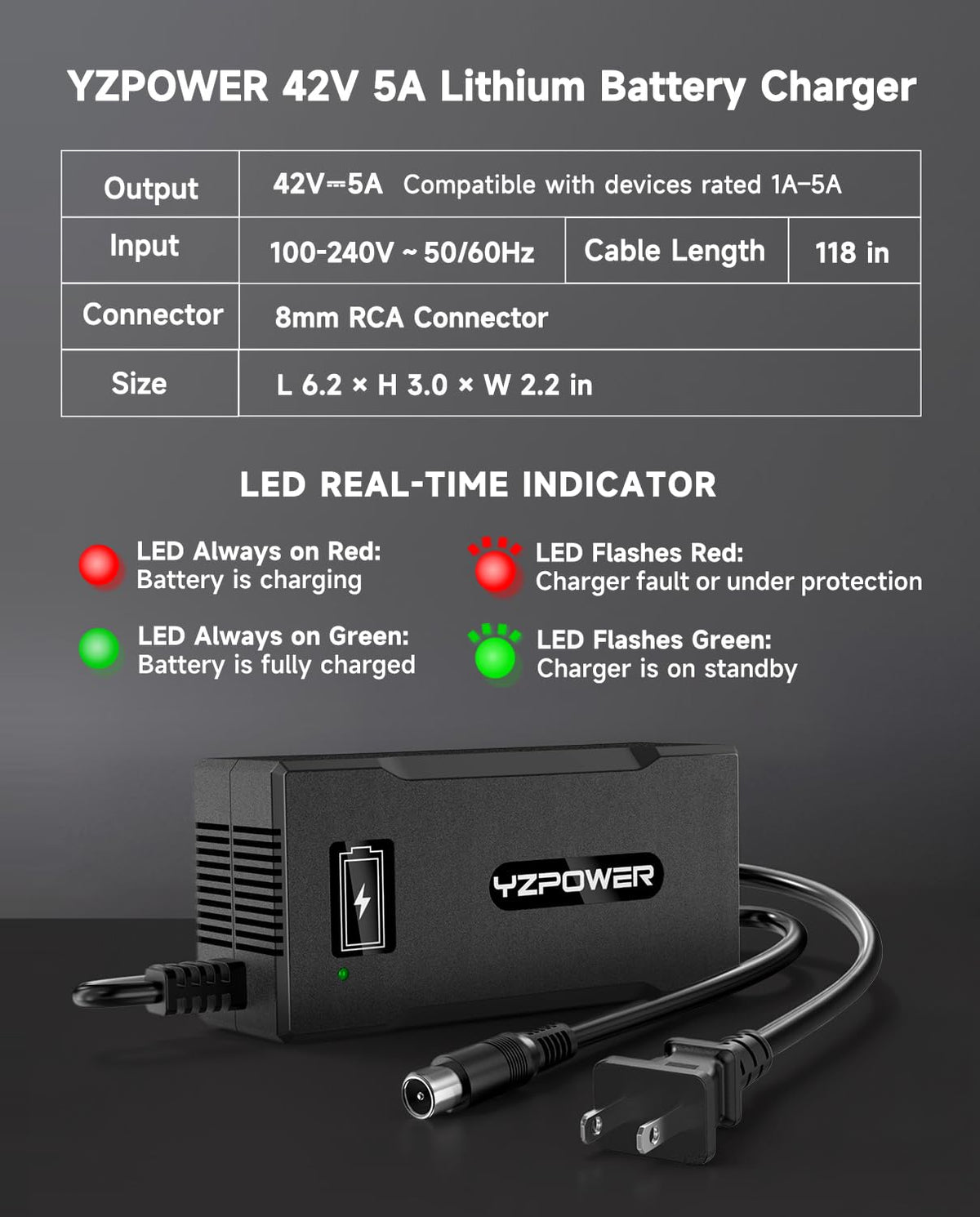 42V 5A Scooter Lithium Battery Charger T8425