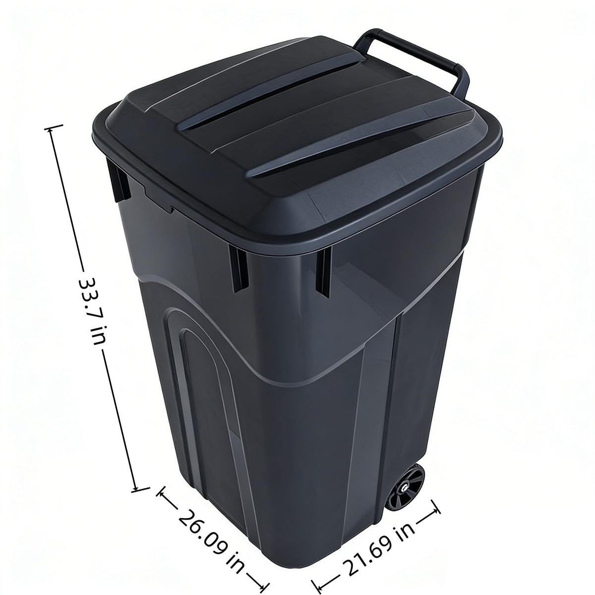 32 Gallon Plastic Outdoor Trash Can with Lid & Wheels E268