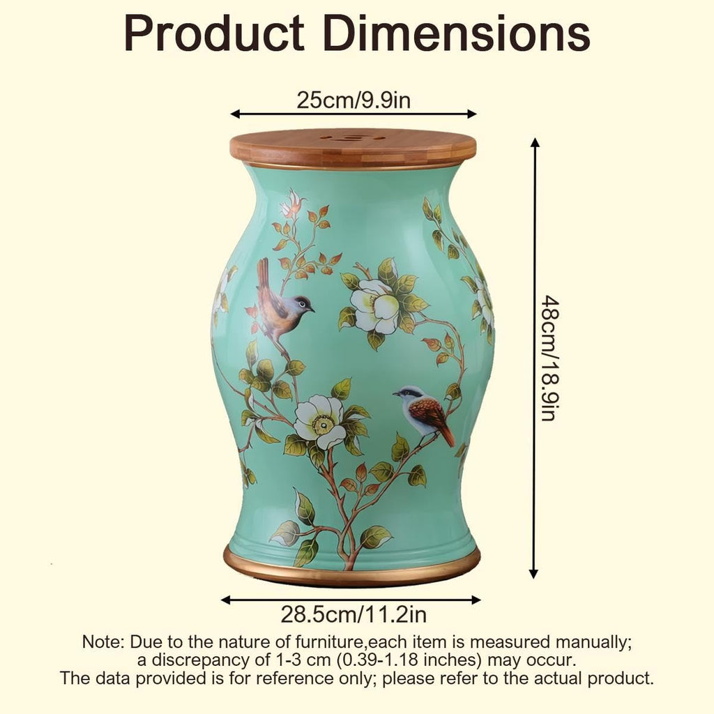 Ceramic Garden Stool Hand-Painted Drum Stool U6501