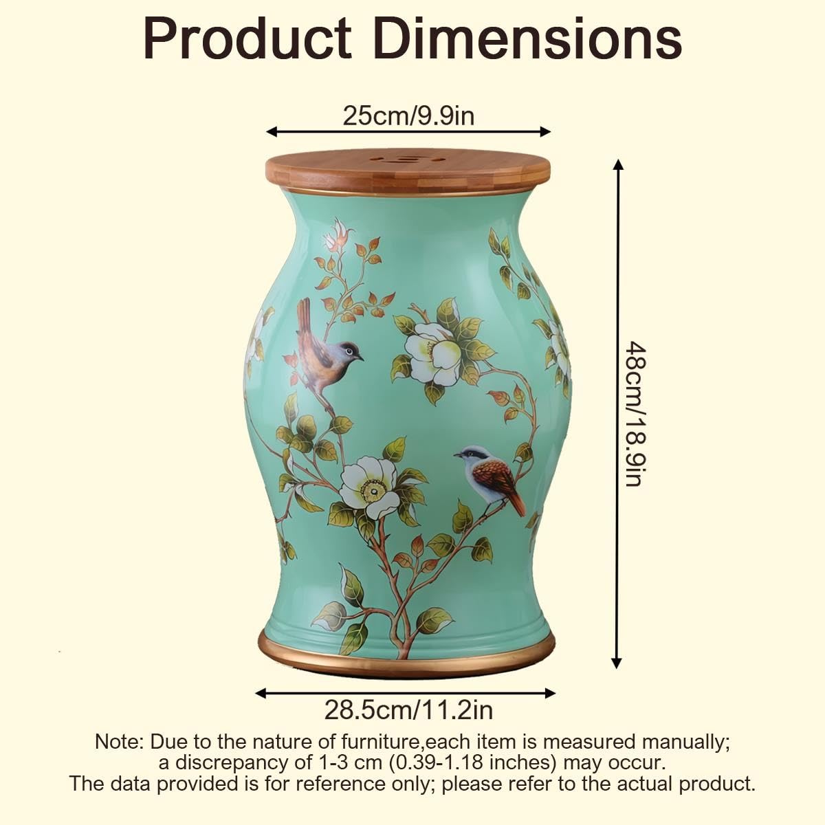 Ceramic Garden Stool Hand-Painted Drum Stool U6501