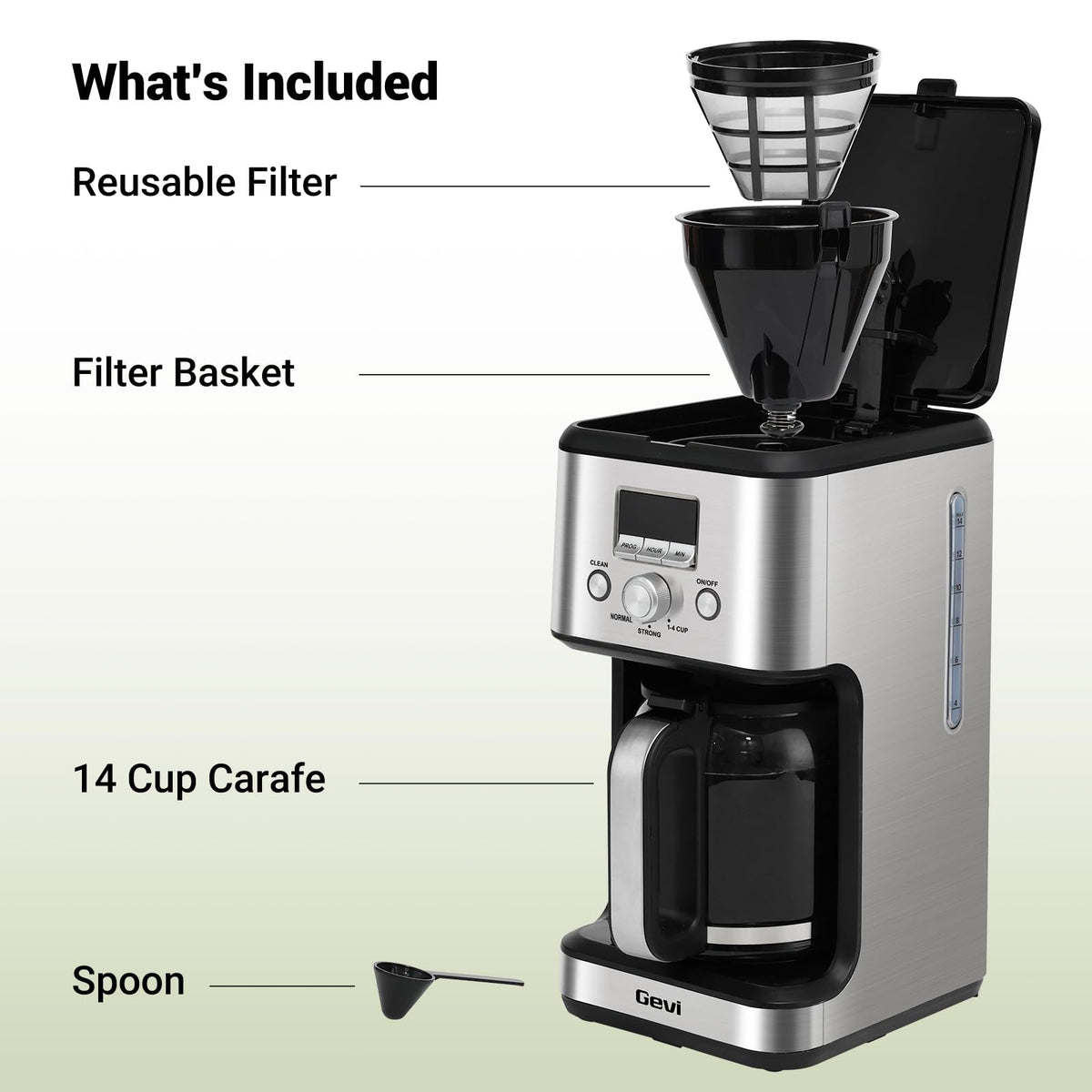 14 Cup Programmable Drip Coffee Maker with Glass Carafe Z871