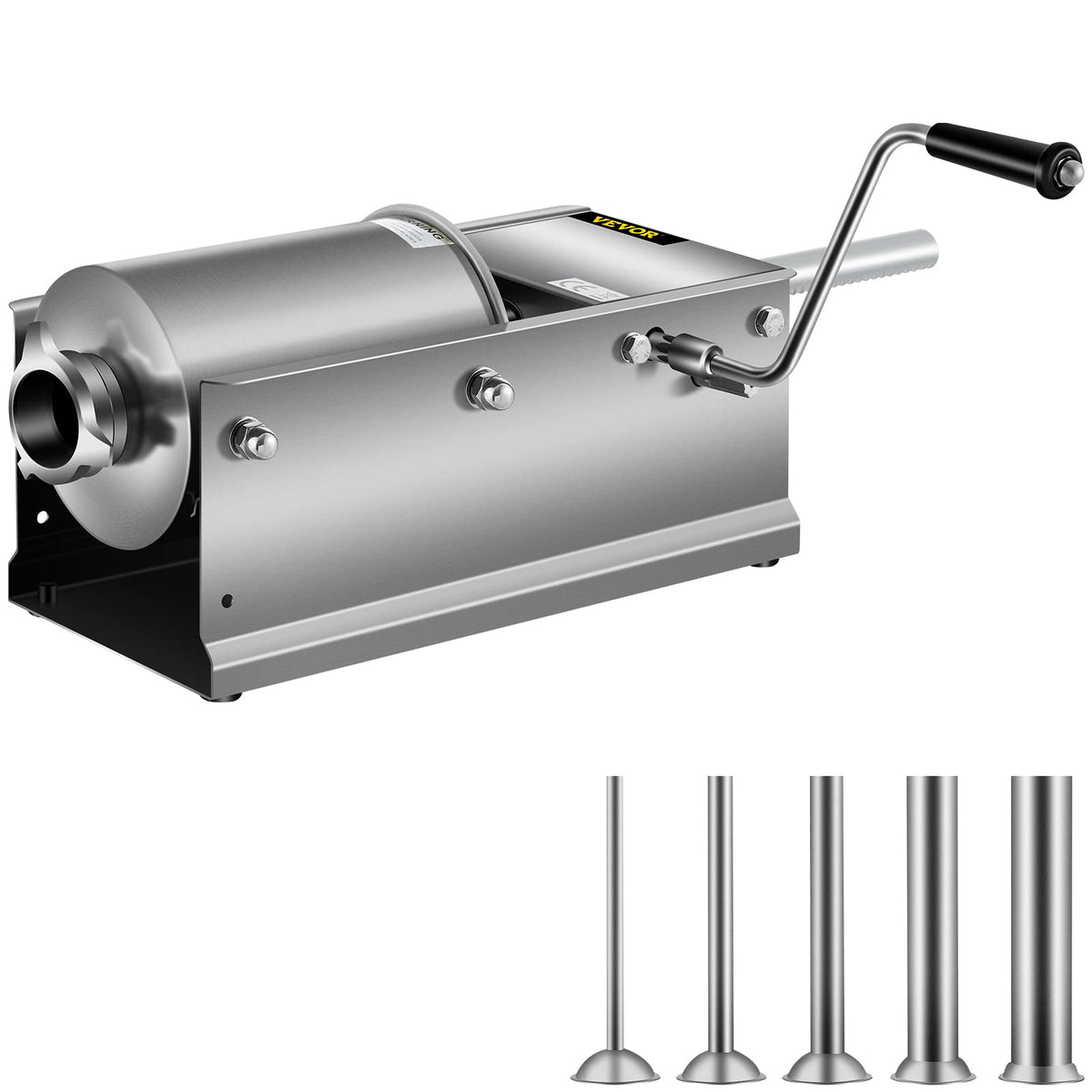 3L Manual Stainless Steel Sausage Stuffer with 5 Filling Nozzles J30519