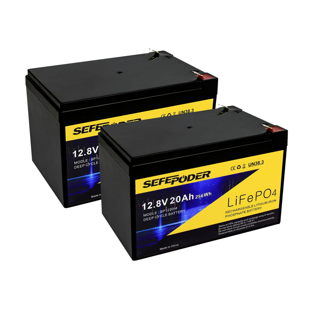 12V 20Ah Lithium LiFePO4 Deep Cycle Battery 2 Pack Q453038